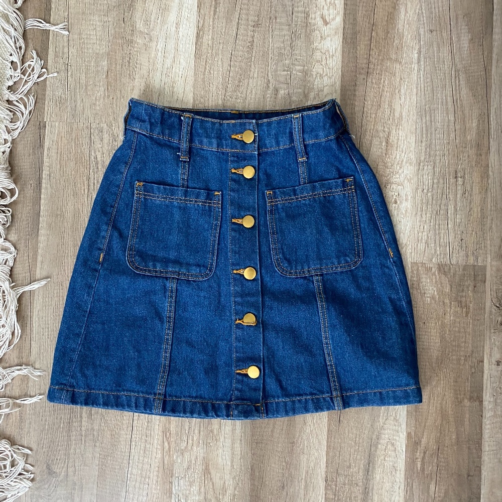 Cutest Button-Up Denim Miniskirt